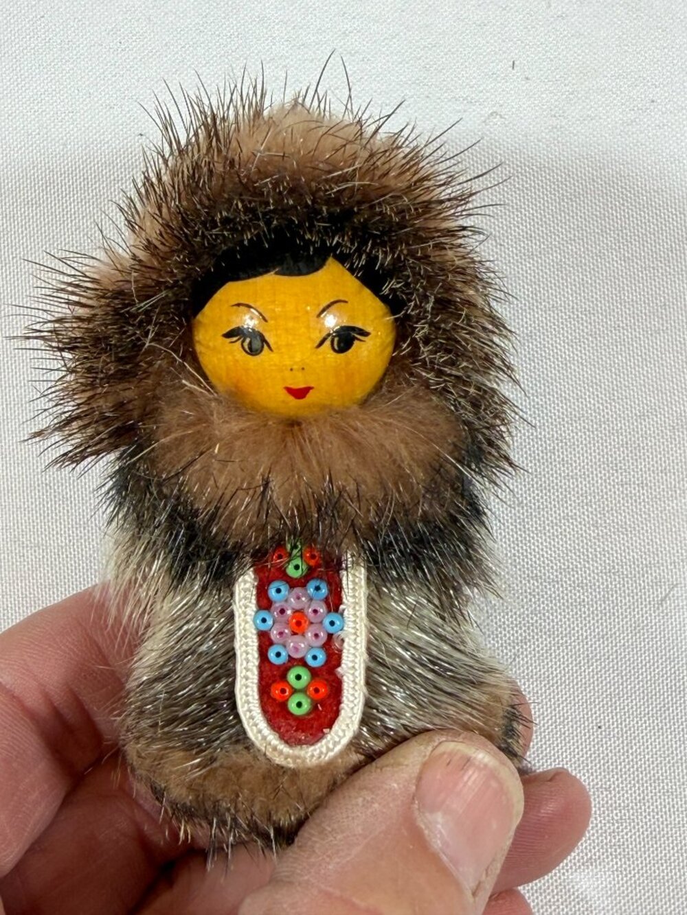 Vintage Native Inuit Arctic Set Of 3, Genuine Fur Dolls, GORGEOUS! - Picture 8 of 12